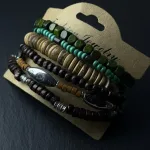 Vintage | Wood bracelet | Forest-inspired layered shadow