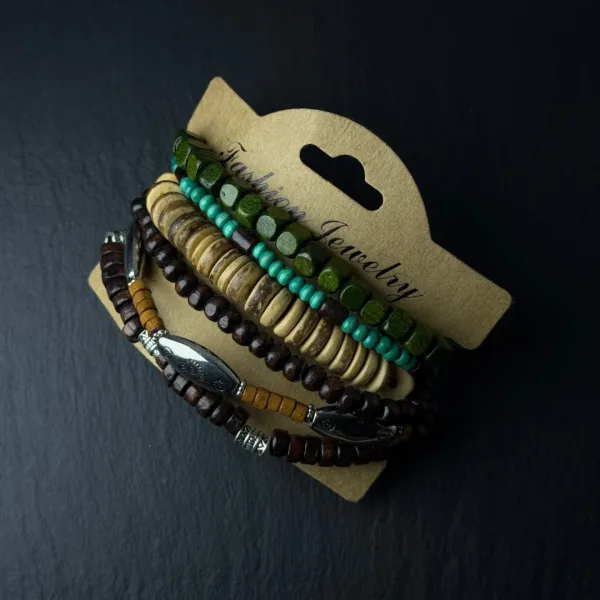 Vintage Style | Wooden Bracelet | Forest-style Layered Look